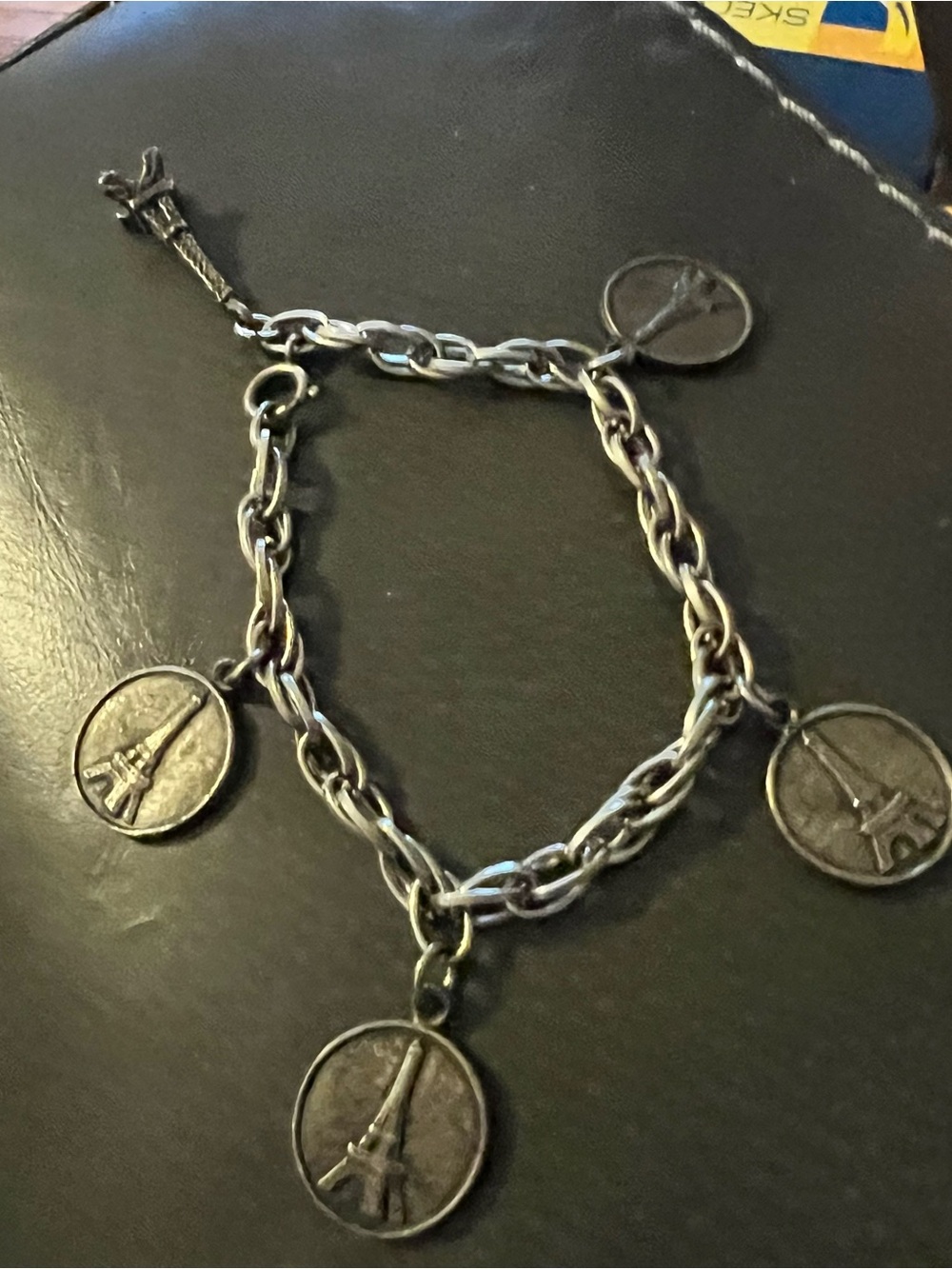 Eiffel Tower Charm Bracelet - Antiqued Silver Tone